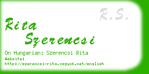 rita szerencsi business card